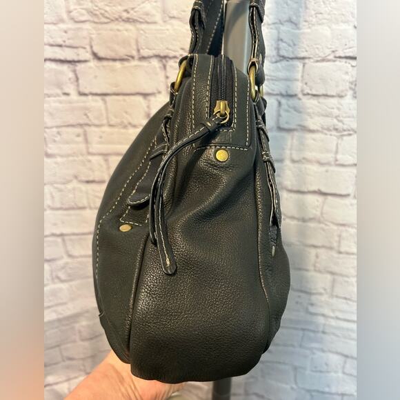 Fossil Black Shoulder Bag with contrasting stitching Western Bohemian Like New - Picture 5 of 8